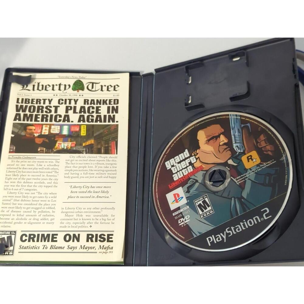 Grand Theft Auto:‎ Liberty City Stories (PS2, 2006) CIB w/ Poster Black Label